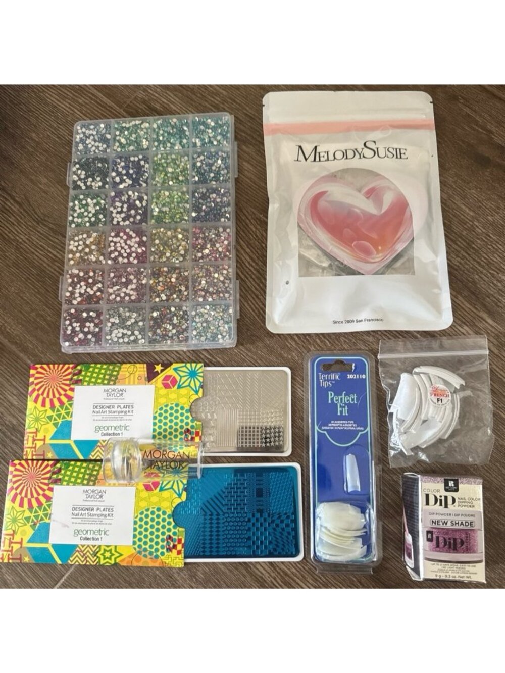 Morgan Taylor Nail Stamping Kit Plates Rhinestones